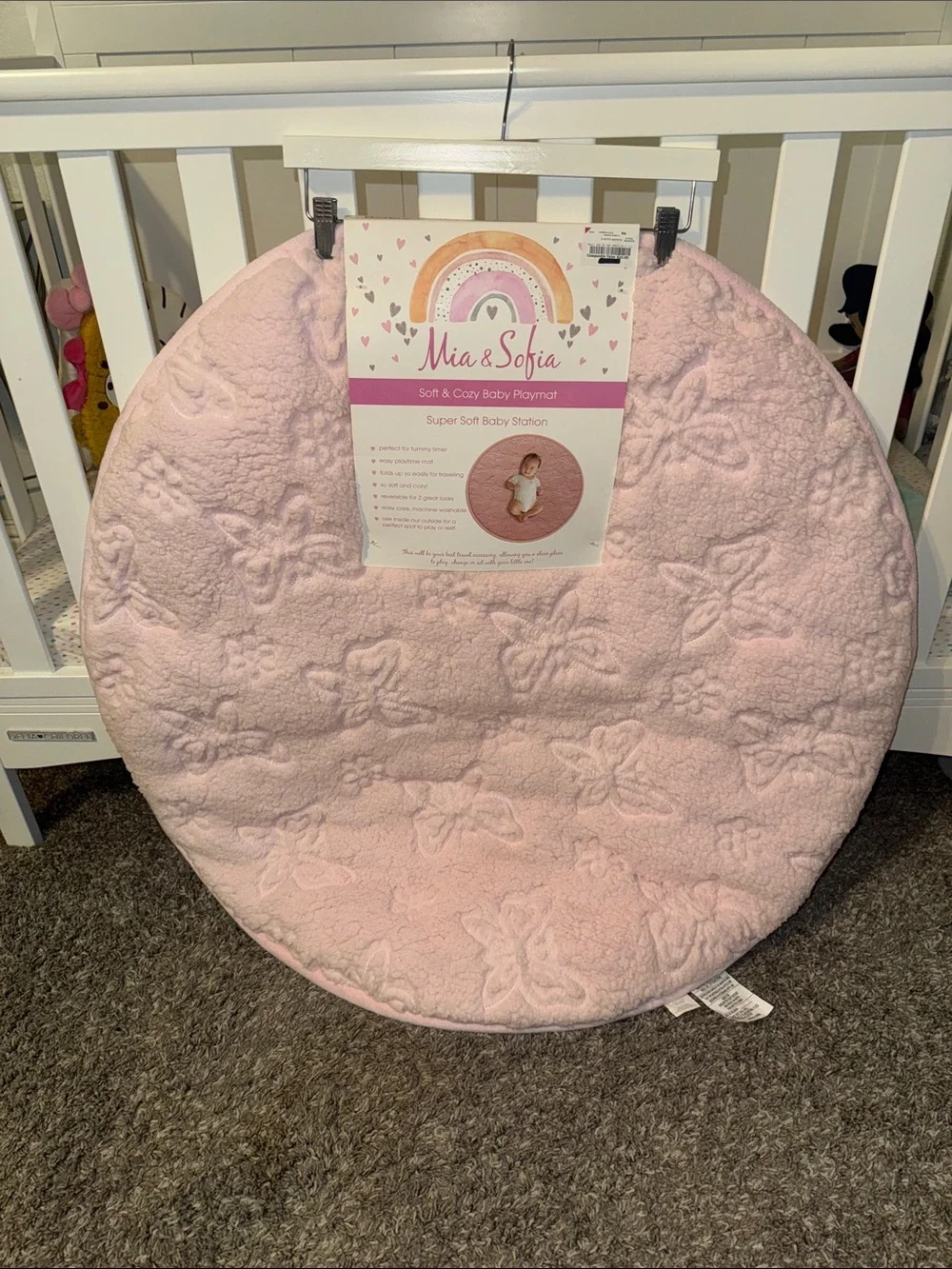 Baby Gear Pink Plush Butterfly Playmat